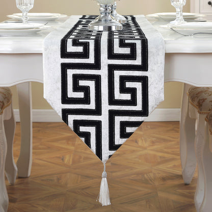 Black And White Coffee Table Cloth Table Runner | Decor Gifts and More