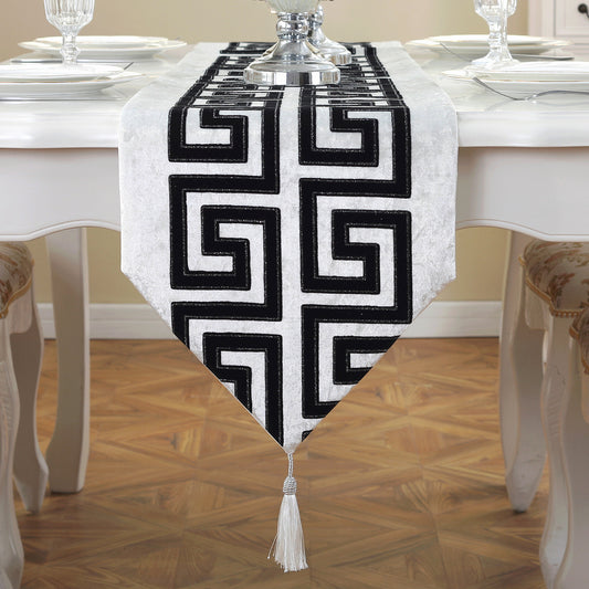 Black And White Coffee Table Cloth Table Runner | Decor Gifts and More