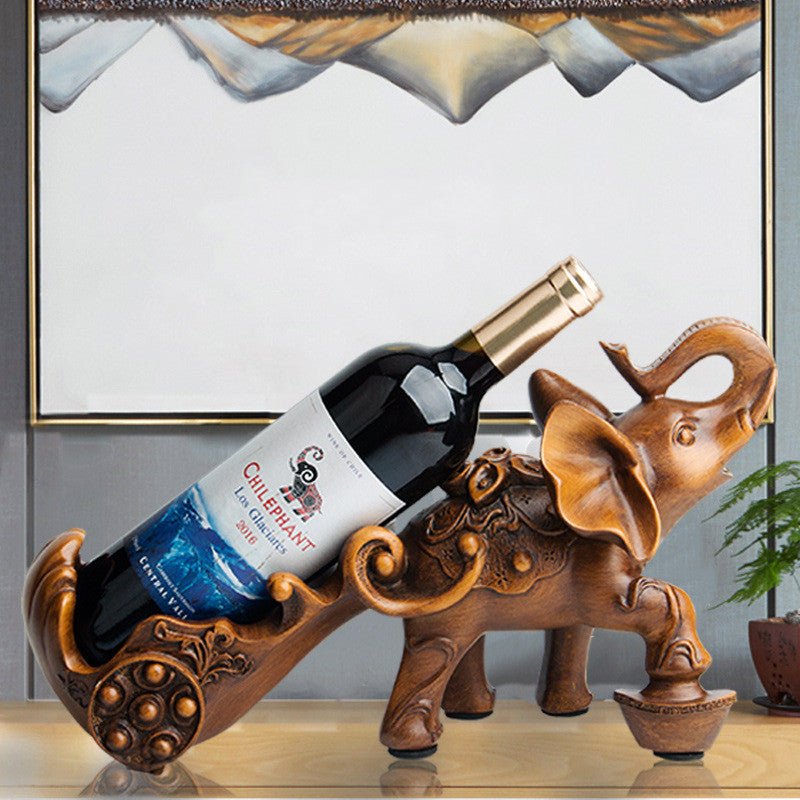 Imitation Wood Elephant Wine Rack Home Furnishings | Decor Gifts and More