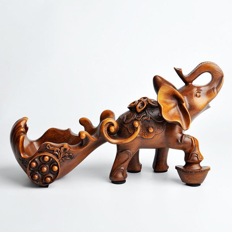 Imitation Wood Elephant Wine Rack Home Furnishings