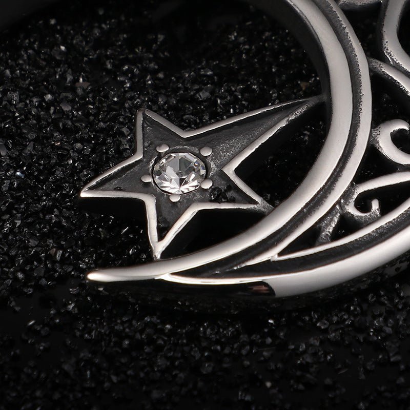 Star Moon Titanium Steel Men's Pendant Necklace | Decor Gifts and More