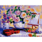 Flowers And Violin Painting By Numbers Of Diy Paint Decoration | Decor Gifts and More