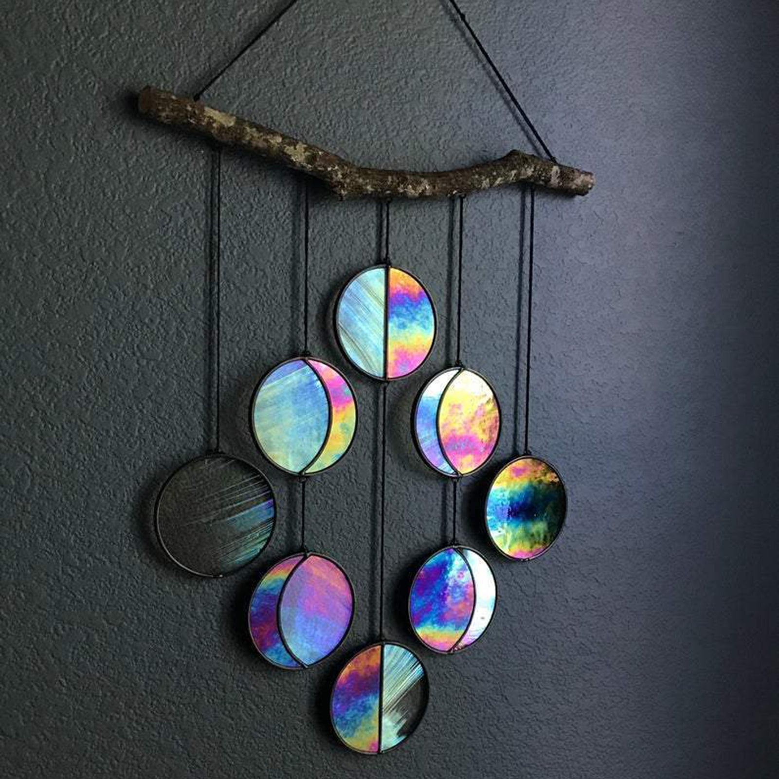 Hanging Ornaments Garland-Decor Mirror Art-Rainbow-Moon-Phase Boho Home Chic | Decor Gifts and More