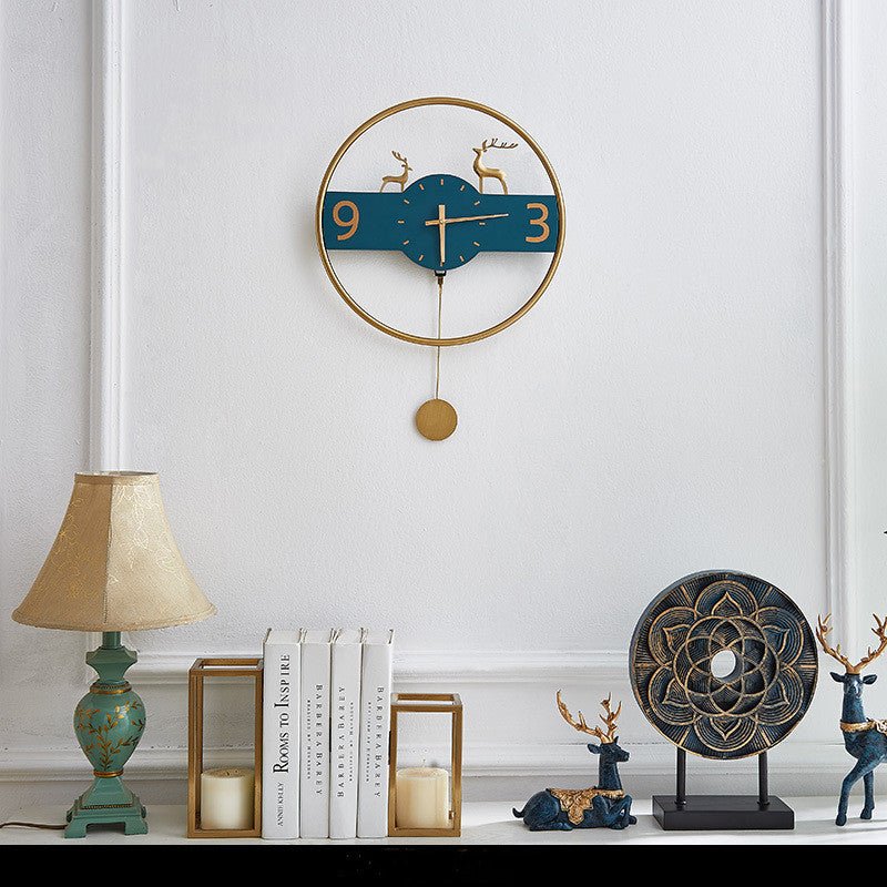 Creative Brass Wall Clock For Bedroom Guest Room Without Perforation Mute Wall Clock Decoration | Decor Gifts and More