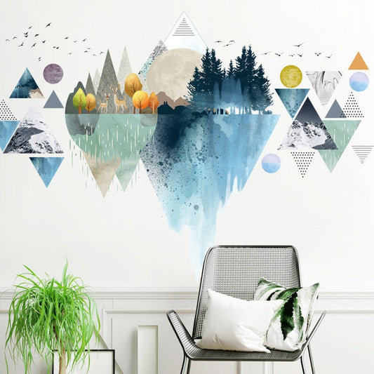 Nordic ins style Triangle Dreamy Mountain Wall Stickers Living room Bedroom Vinyl Wall Decals Creative Home Decor | Decor Gifts and More