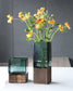 Wood Color Tansparent Glass Vase Combination Flower Arrangement
