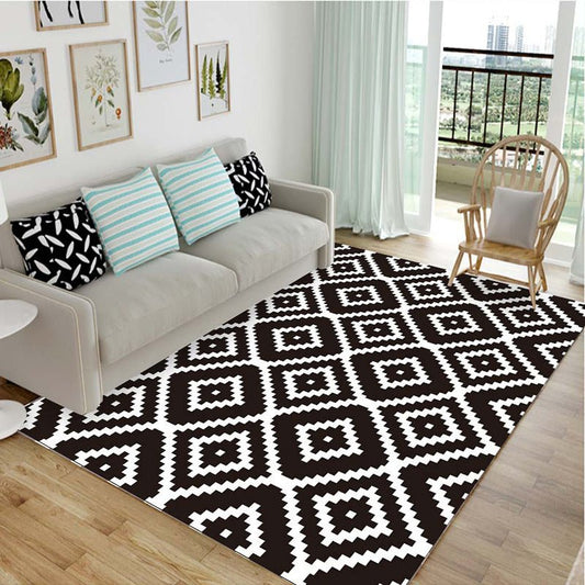 Simple Black And White Home Personality Tide Brand Living Room Bedroom Coffee Table Mat Into The Doormat Bedside European Carpet | Decor Gifts and More