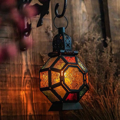 Moroccan Portable Wrought Iron Wind Lantern Candle Holder | Decor Gifts and More