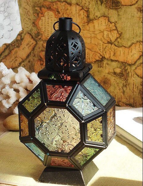 Moroccan Portable Wrought Iron Wind Lantern Candle Holder | Decor Gifts and More