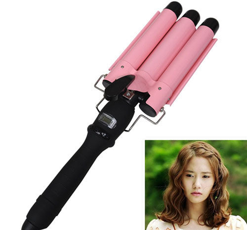 Small Curling Iron Water Corrugated Three-Tube Electric Curling Iron | Decor Gifts and More