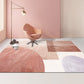 solid pink modern living room coffee table area rug