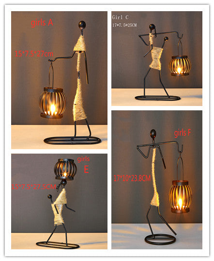 Girl iron candlestick decoration | Decor Gifts and More