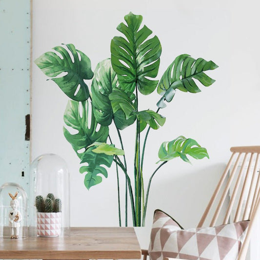 Home Tropical Green Plant Decoration Wall Stickers