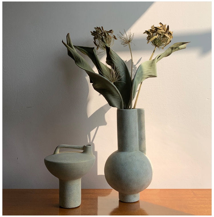 Wabi-Sabi Style Simple Abstract Ceramic Floral Art Vase | Decor Gifts and More