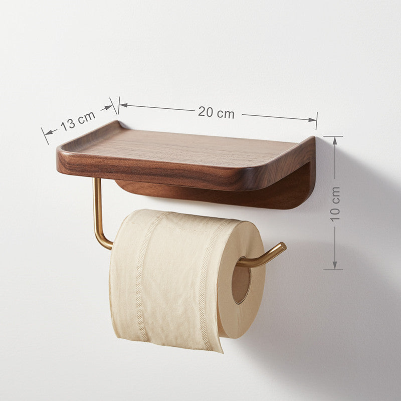 Solid Wood Creative Wall-mounted Paper Towel Rack Toilet Roll Holder Wall-mounted | Decor Gifts and More