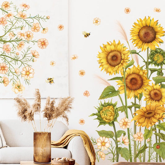 Plant Sunflower Wall Sticker Living Room Bedroom | Decor Gifts and More