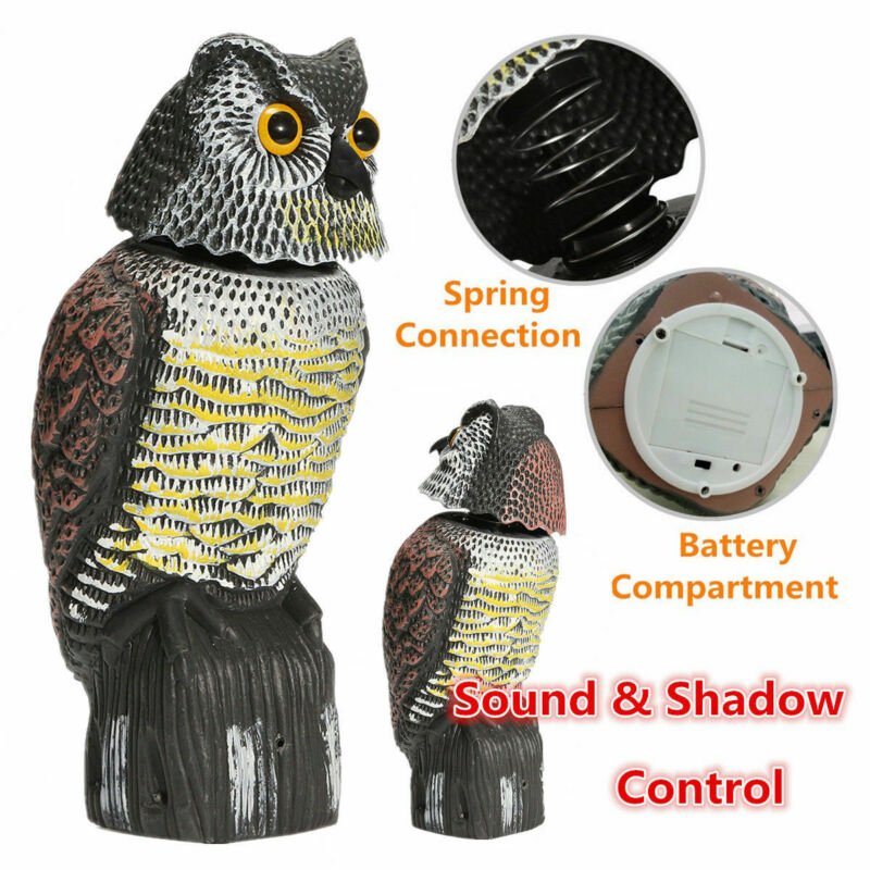 360 Degree Rotation Outdoor Garden Farm Bird Repellent Owl Decoy | Decor Gifts and More