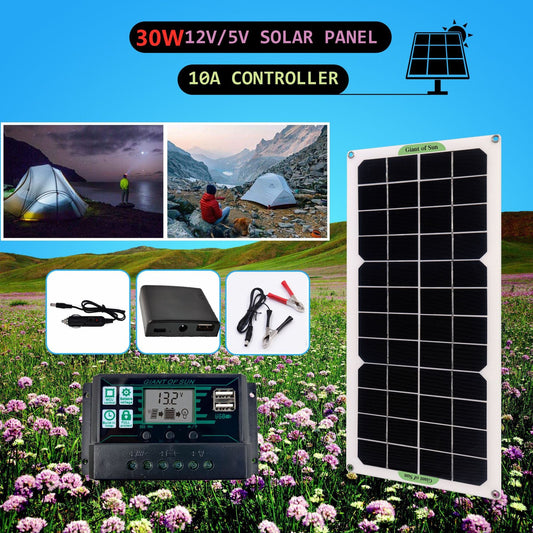 Solar Panel Car Van Caravan Camper Monocrystalline Portable Battery Charger | Decor Gifts and More