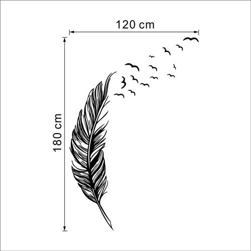 Creative Feather Wall Sticker PVC Decorative Painting Waterproof And Removable | Decor Gifts and More