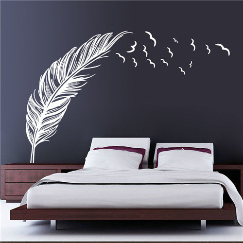 Creative Feather Wall Sticker PVC Decorative Painting Waterproof And Removable