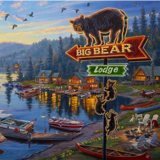 Big Bear Lodge - DIY Paint By Number Kit | Decor Gifts and More