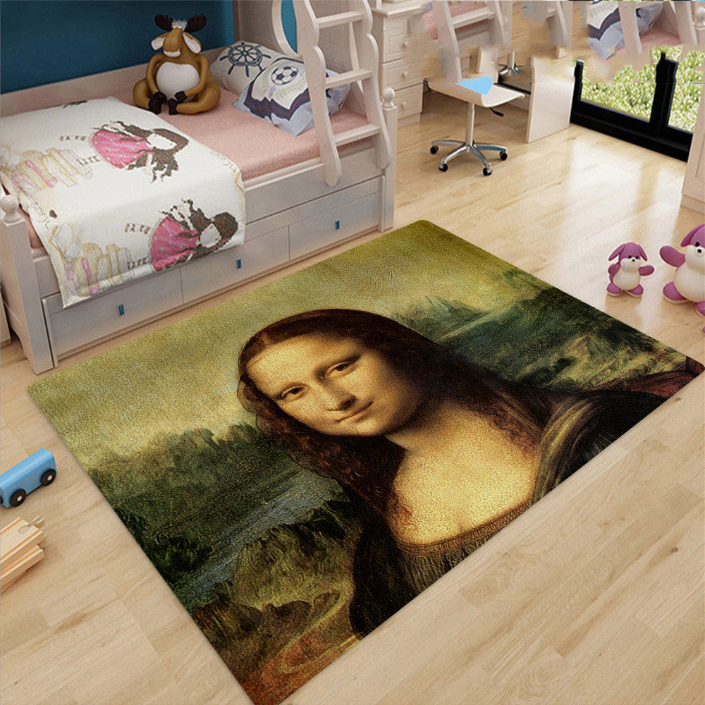 World Famous Paintings Carpet Ottoman Two-dimensional Living Room Coffee | Decor Gifts and More