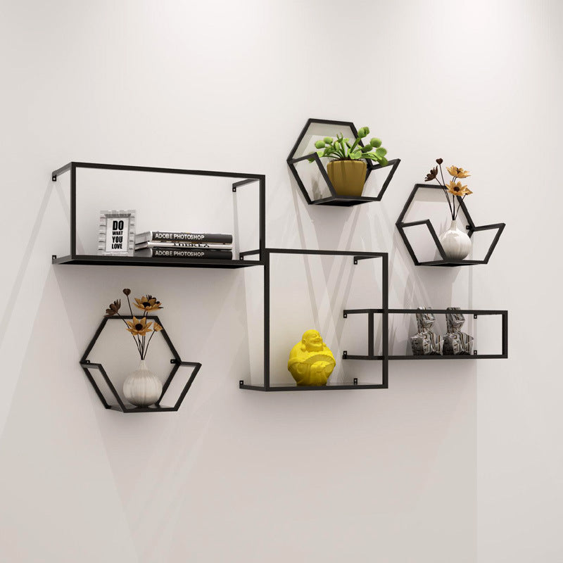 Nordic Wrought Iron Wall Shelf Creative Lattice | Decor Gifts and More