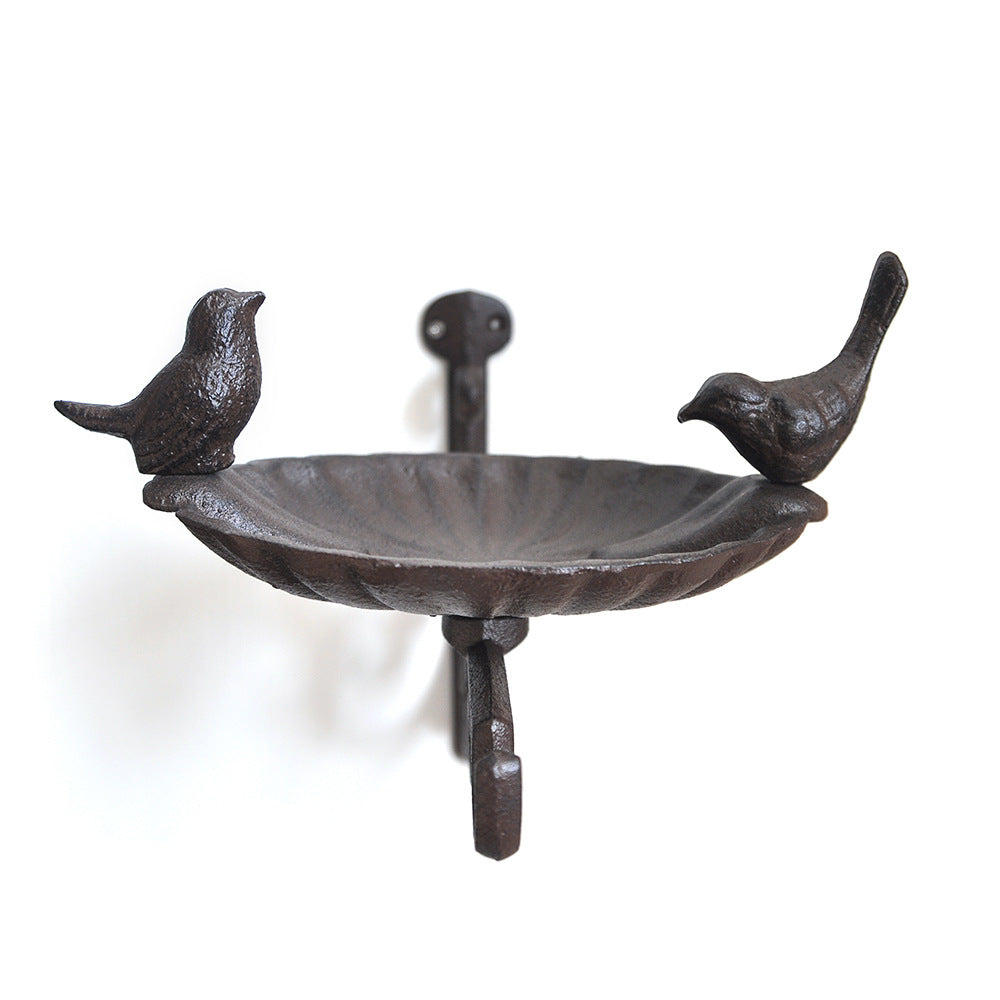 Cast Iron Garden Wall Hanging Bird Food Basin