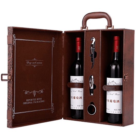 Creative Wine Box Leather Gift Box Handmade Home Kitchen Bar Accessories Decor Lafite Wine Holder Wine Packaging Box Friend Gift | Decor Gifts and More