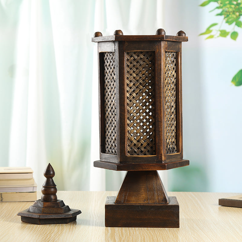 Retro Table Lamp Wood Bamboo Bedside Lamp | Decor Gifts and More