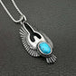 Retro 316L Stainless Steel Polished Eagle Turquoise Pendant | Decor Gifts and More