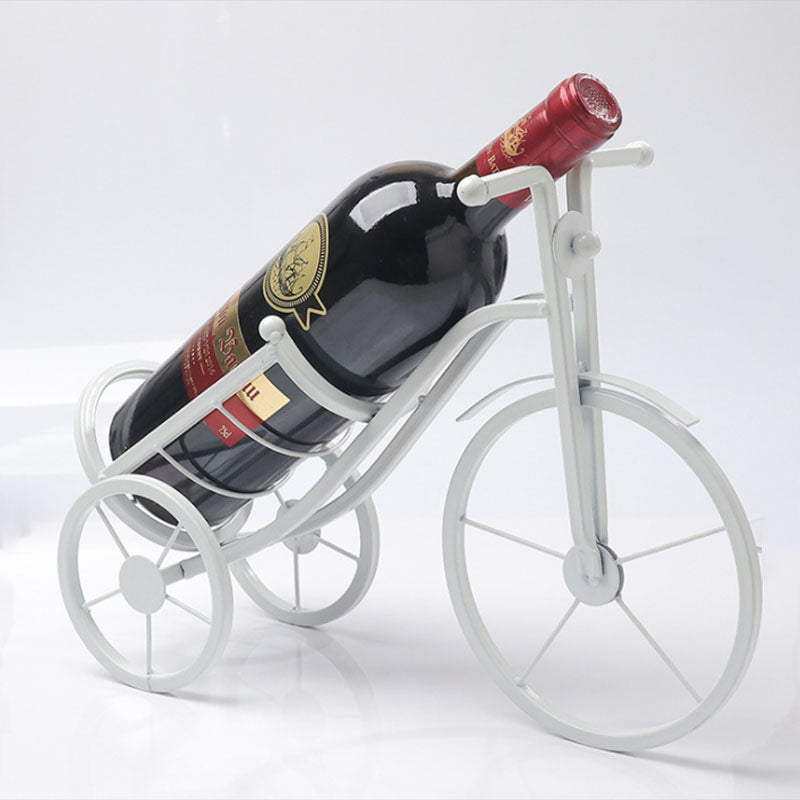 Creative wrought iron metal tricycle wine rack decoration