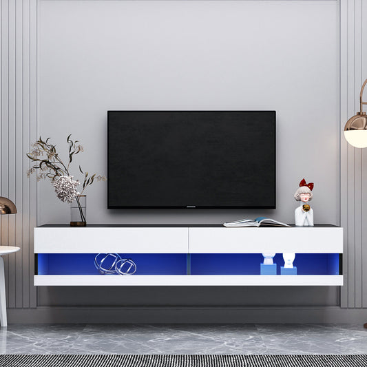 New Modern Wall Mounted Floating TV Stand Fit up to 80 InchTV  Backlit LEDs - Home Decor Gifts and More
