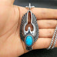 Retro 316L Stainless Steel Polished Eagle Turquoise Pendant | Decor Gifts and More