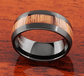 Black Brushed Koa Wood Tungsten Ring | Decor Gifts and More