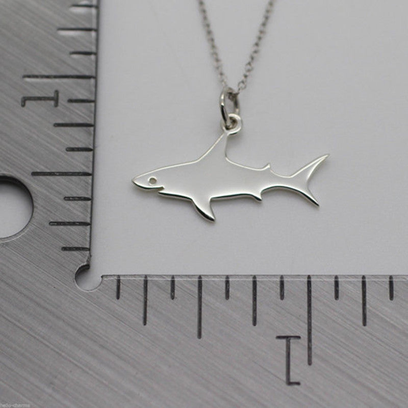 Silver Color Shark Fish Stainless Steel Necklace | Decor Gifts and More