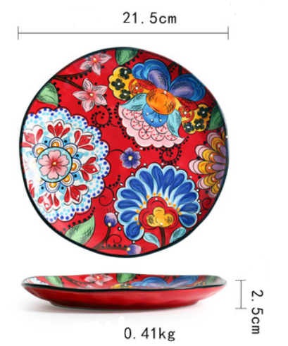 Underglaze Ceramic Tableware Bohemian Household Dishes | Decor Gifts and More