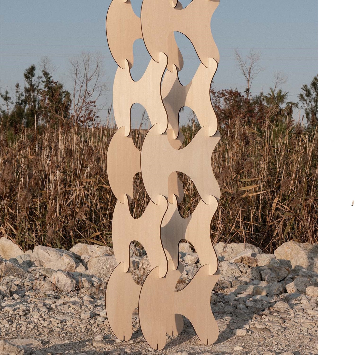 Original Wood Chip Combination Sculpture Avant-garde Installation | Decor Gifts and More