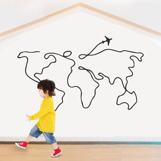 Inkjet Wall Stickers Simple Lines Travel World | Decor Gifts and More