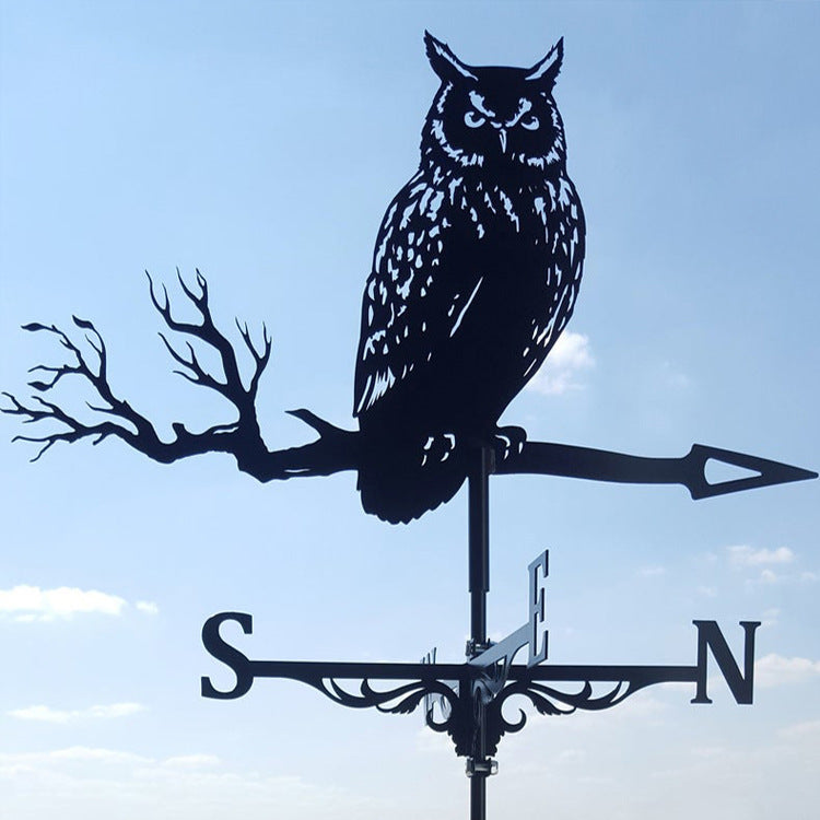 Owl Weather Vane Stainless Steel Spray Paint European Style Wrought Iron Decoration | Decor Gifts and More