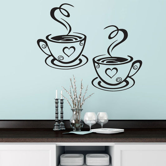 Cup Coffee Removable Wall Sticker Decorative Painting
