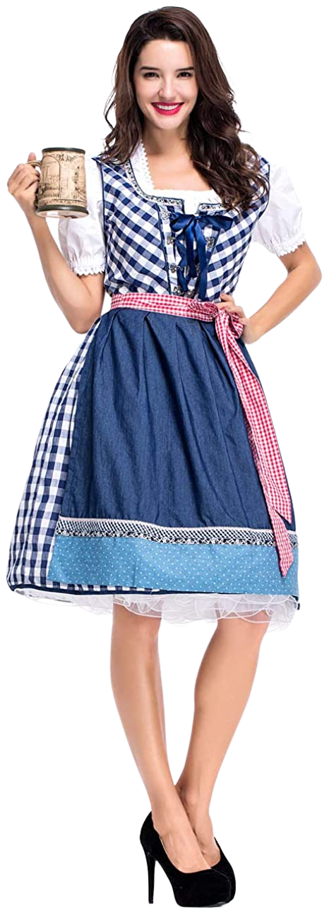 GRACIN Womens German Dirndl Dress, 3-Piece Bavarian Oktoberfest Costumes for Halloween Carnival | Decor Gifts and More