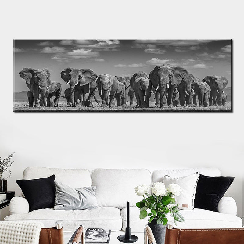 Mural Of Black Africa And Elephants | Decor Gifts and More