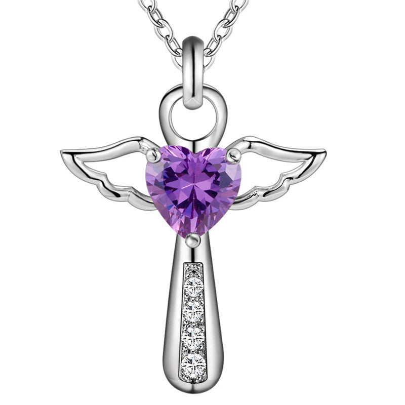 Purple zircon crystal pendant necklace | Decor Gifts and More