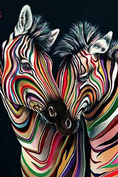 Modern Abstract Zebra Canvas Painting Wall Art Poster | Decor Gifts and More