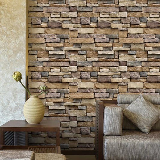 Stickers My House 3D Wall Paper Brick Stone Rustic Effect Self-adhesive Wall Sticker Home Decation For Living Room | Decor Gifts and More