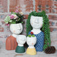 Happy House Art Portrait Sculpture Flower Pot Flower Vessel