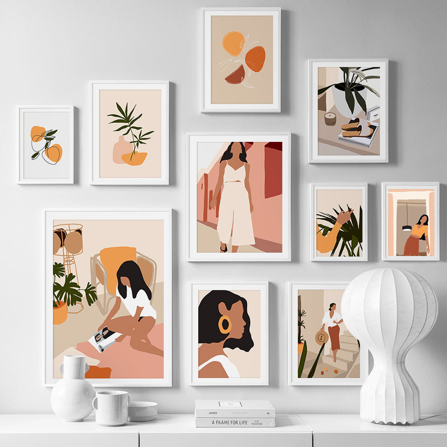 Fashion retro girl mural | Decor Gifts and More