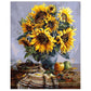DIY Sunflowers Oil Painting By Numbers Drawing Coloring By Numbers With Frame Home Decor Paint By Number Wall Art Home Decor | Decor Gifts and More
