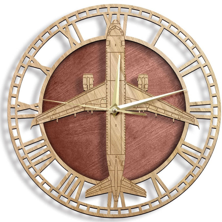 Wooden Wall Clock Remote Bomber Shape Wall Decoration